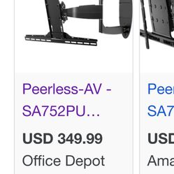 Peerless-AV SA752PU Mounting Arm for Flat Panel Display "Brand New"-Nuevo