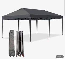 Brand New 10’ x 20’ Pop-Up Canopy Tent w/ Roller Carry Bag – Heavy Duty – Black