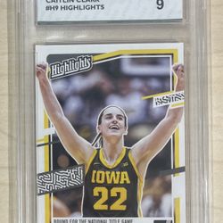 2024 Caitlin Clark Rookie Card Highlights #H9 SPA Mint 9 Graded
