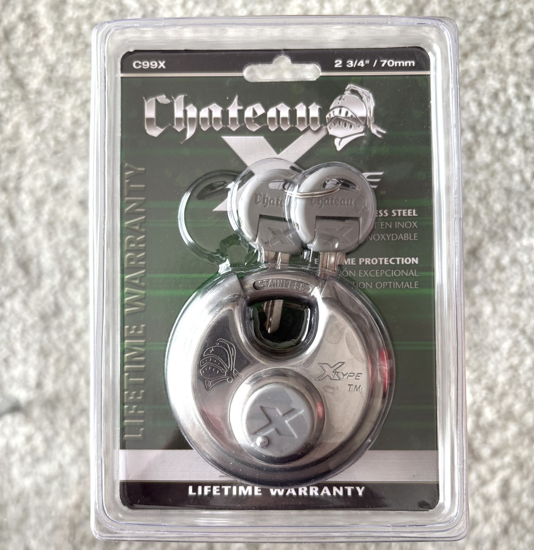 Chateau C-99X X-Type Disc Pad  Lock with Slide Keyway Cover