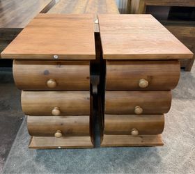 LE0048 new assembled set of 2 Solid Wood Nightstand with 3 Drawers, Mid-century Modern Narrow Bedroom Night stand