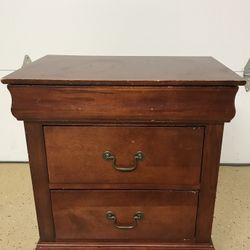 Solid Wood Nightstand 2 Drawers - 23.5in. x 24.5in. x 14.5in. Dresser