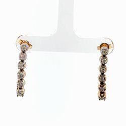 Woman’s Ladies 14k Yellow Gold Diamond Dangle Earrings GP3100386