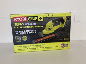 RYOBI ONE+ 18-Volt Lithium-Ion Cordless Grass Shear and Shrubber Trimmer - 1.3 Ah Battery and Charger Included