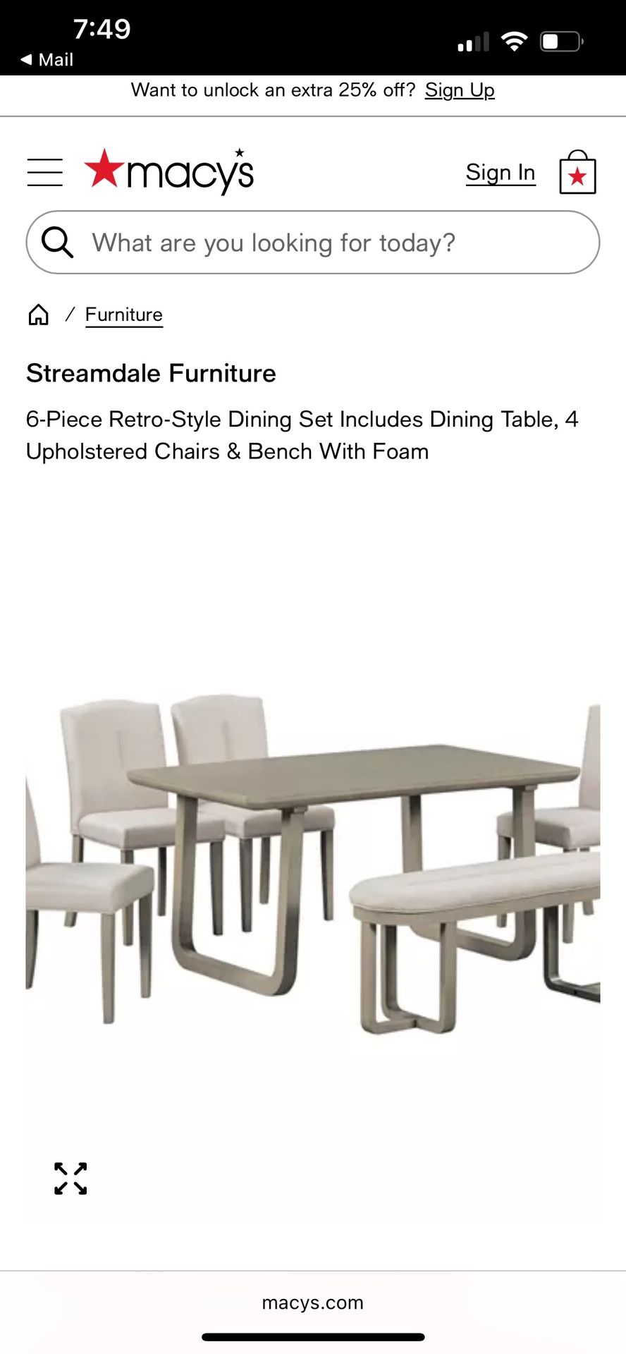Macy’s Dining Set
