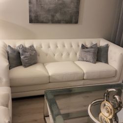 White Tufted Sofa