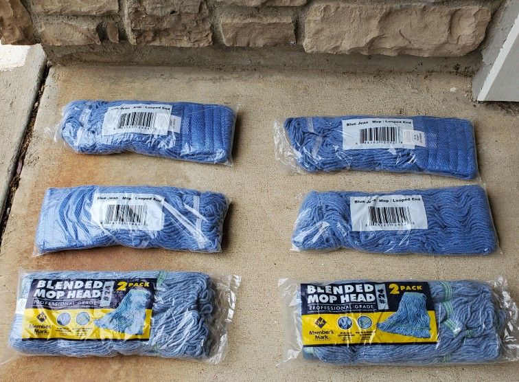 ECOLAB MEMBERS MARK AND BLUE JEAN MOP HEAD REPLACEMENTS (BRAND NEW!!!!!!!!!!!)