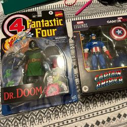 Marvel Legends Captain America And Doom Figures Bundle 