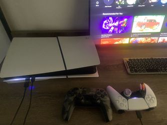 Ps5 with monitor and 2 controller