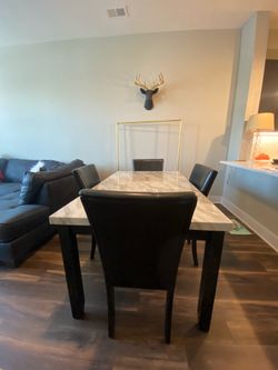 Marble Dining Table with Chairs