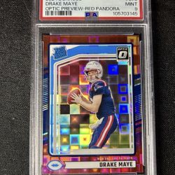 NFL Singles - Drake Maye PSA RC, Jonathan Brooks RC Uptown, Drake London Auto, Marcus Allen Auto, Ted Hendicks Laundry Tag /5