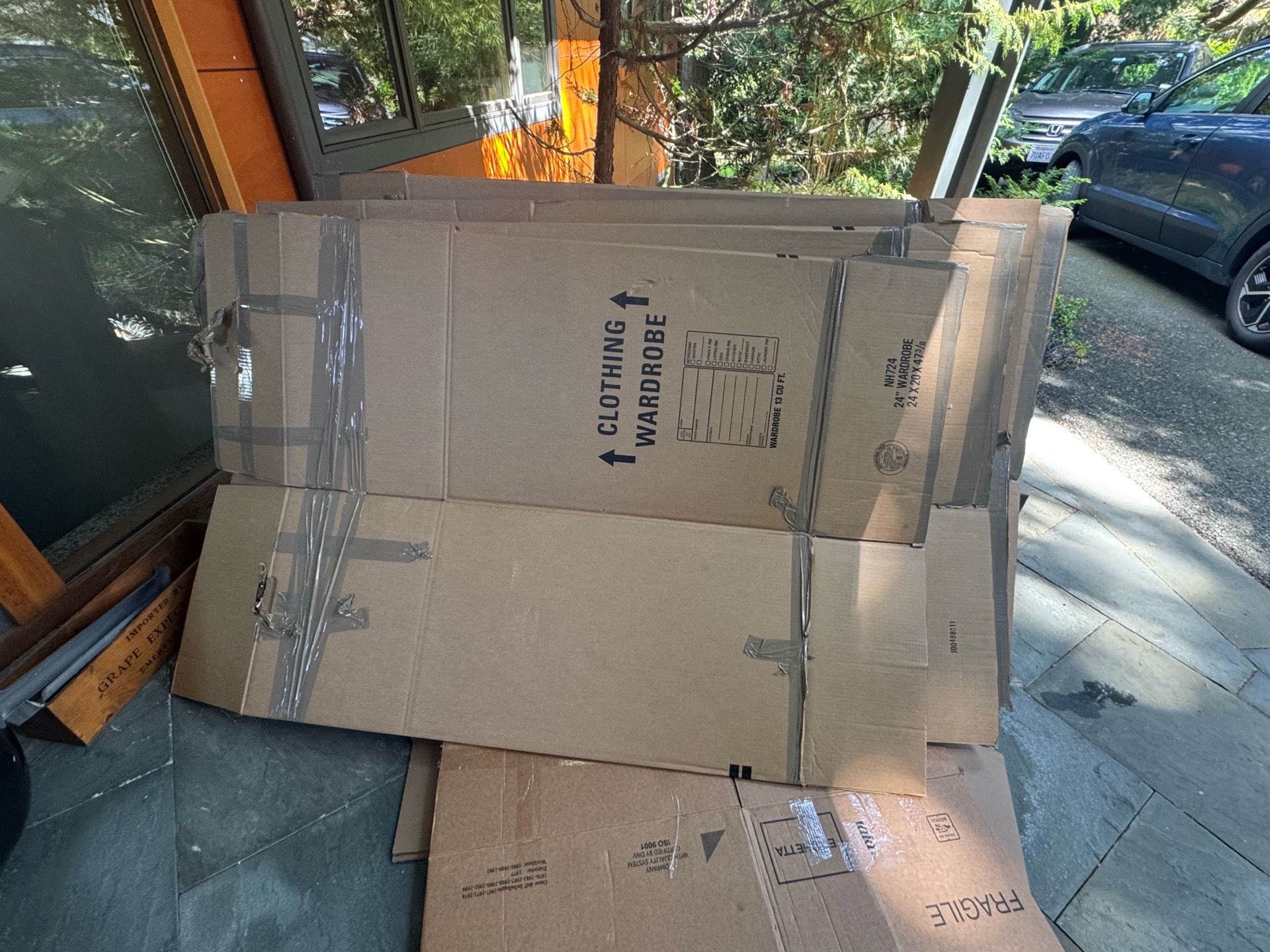Wardrobe boxes - used once; mover's grade