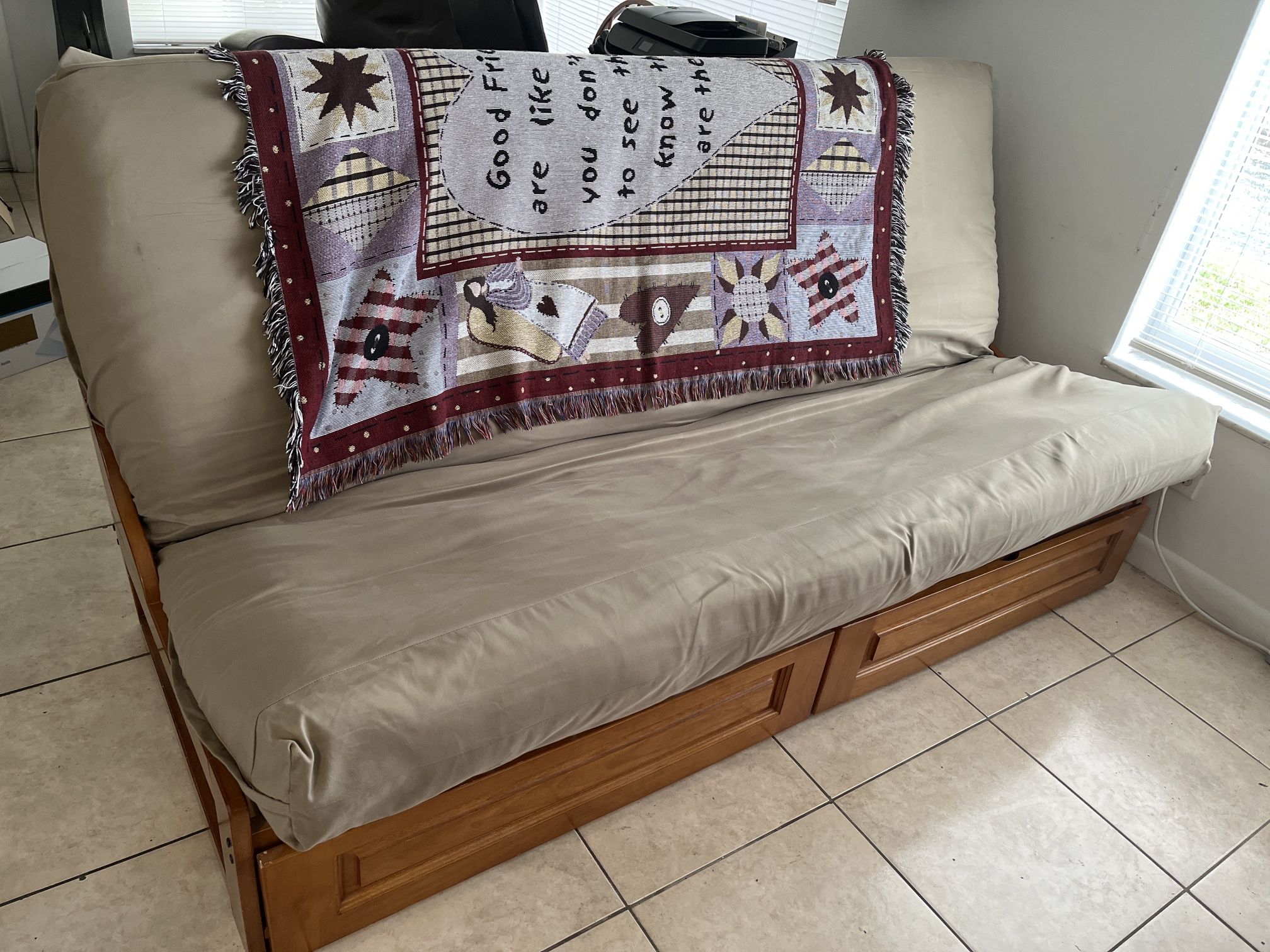 Solid Wood futon/Queen Bed