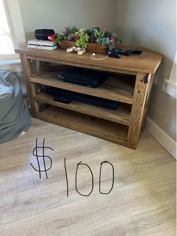 Custom wood TV table