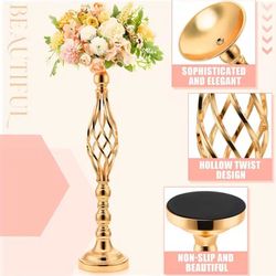 10 Pcs Metal Flower Arrangement Stand Wedding  Centerpieces  20 Inch Tall Elegant   Vase Gold Candelabra