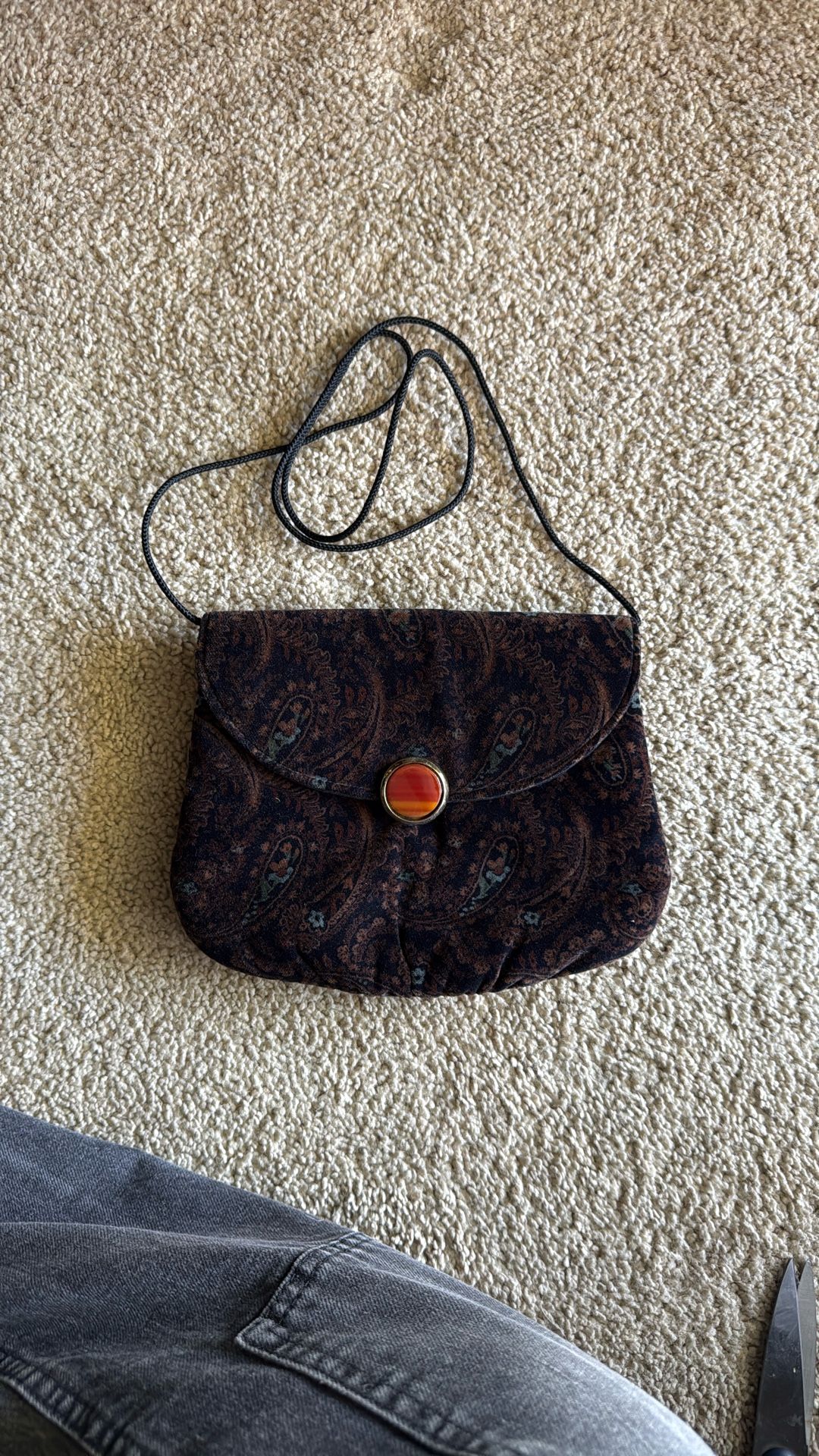 Paisley Print Clutch w/ Strap