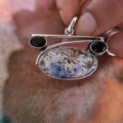 Silver Pendant With Natural Soldalite 