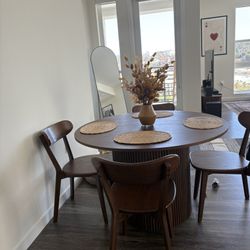 NicBex Dining Table,  48 Inches, Walnut Color 