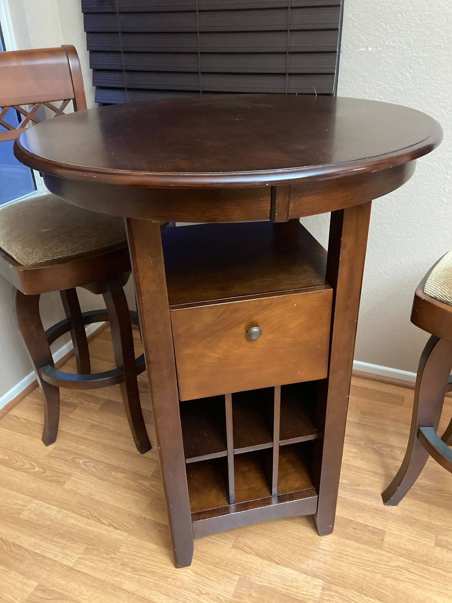 Bar Height Table With Wine Rack
