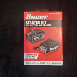 Bauer 5 Ah Battery And Charger 20v  Lithium Ion