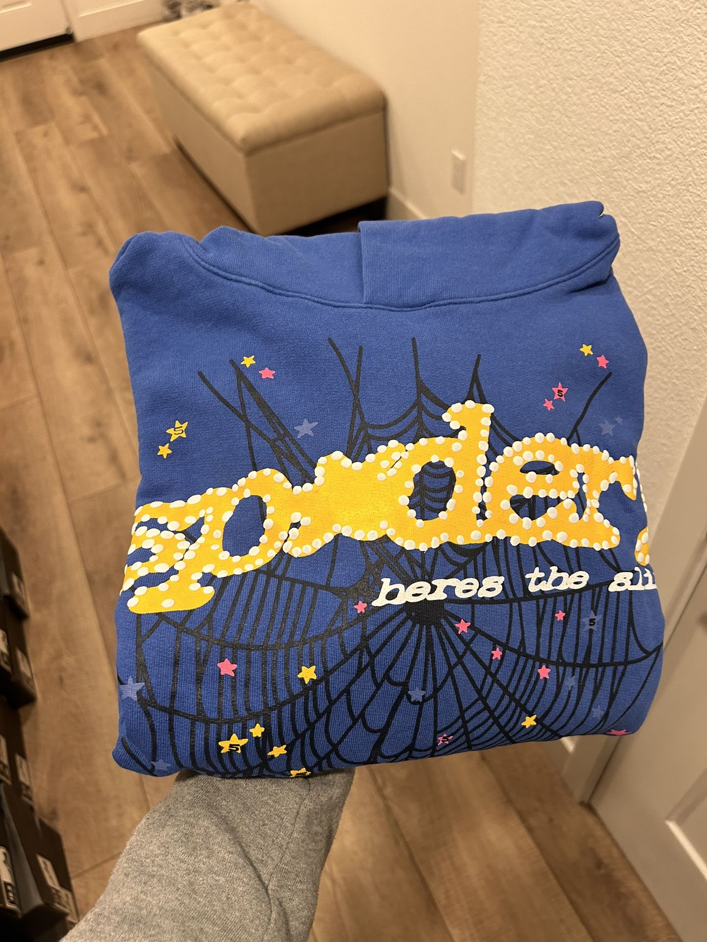 Spider Hoodie Blue N Yellow