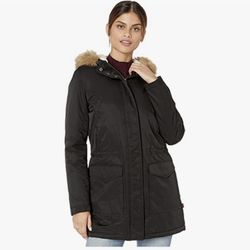 Levi's Coated Cotton Parka with Bunny Sherpa and Faux Fur Hood Size S 