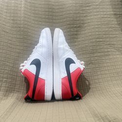 Nike Court Vision Low White/Red/Black Men’s Size 10.5 Casual Sneakers Excellent Condition