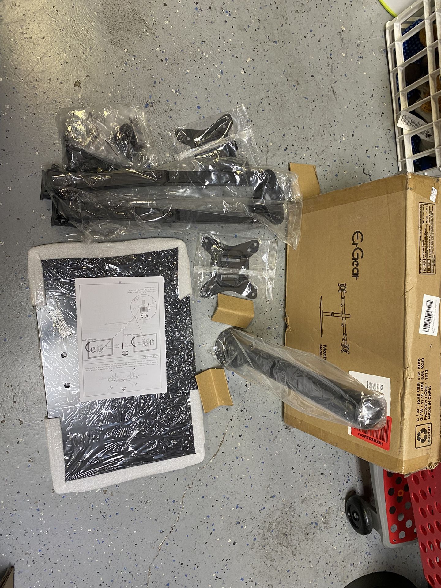 ErGear Black Dual Monitor Table Stand EGCM3 NEW Adjustable See