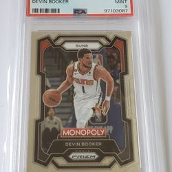 Psa Slab Graded 9 Devin Booker Prizm Monopoly 