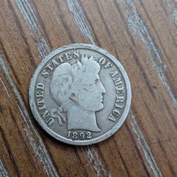 1892 Barber Silver Dime