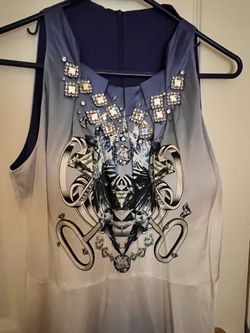 Blue&white silk dress
