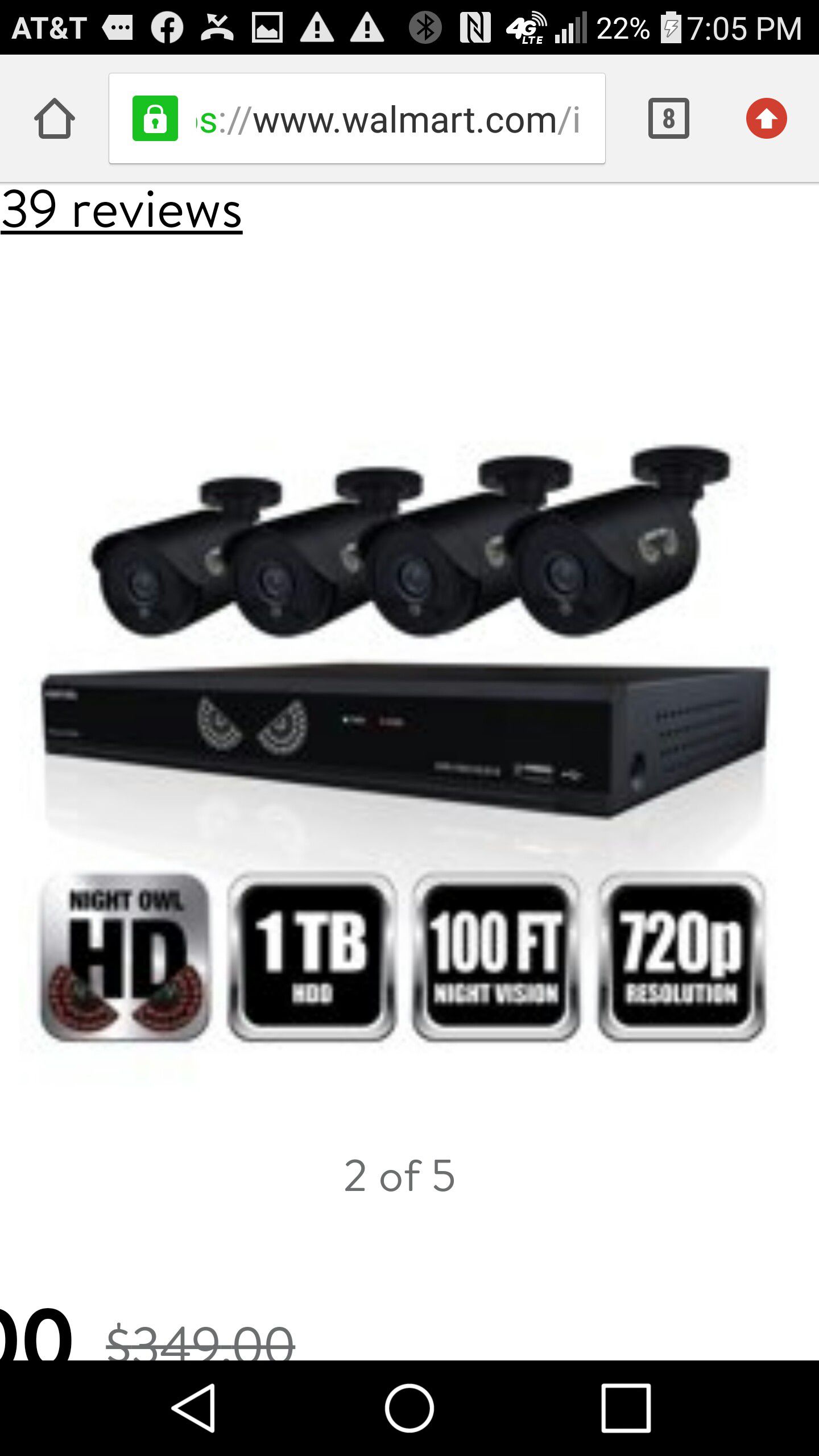 Night Owl Wired Security System w/ 4 cameras