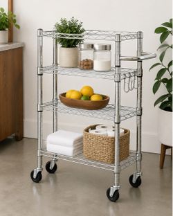 Vintage/Commercial TRINITY 3-Tier Chrome Utility Cart