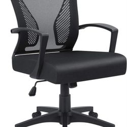 Furmax Office Chair Ergonomic Computer Desk Mesh Chair Mid Back Swivel Lumbar Support with Armrest