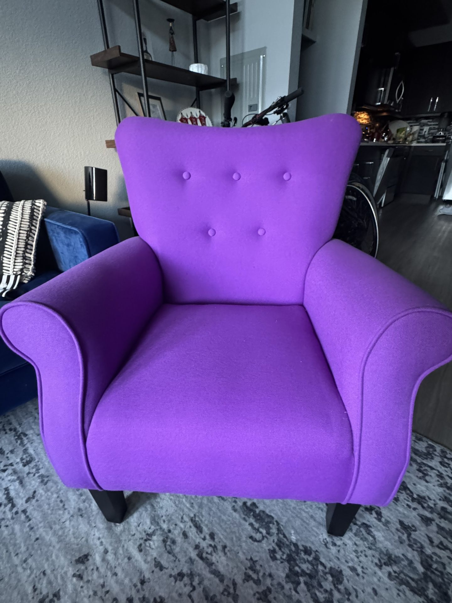 Purple Tufted Armchair