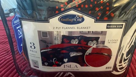 2 Looks In 1: Flannel Blanket with (2) Pillow Shams