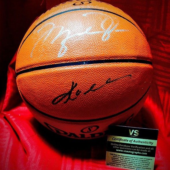 Autographed Basketball By Michael Jordan AND Kobe Bryant With COA!!