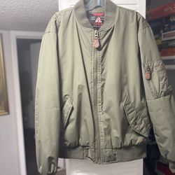 Aviator Jacket Water Resistant Burgundy Size M