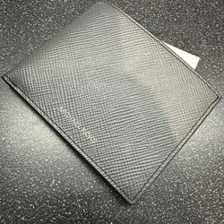 Michael Kors Harrison Crossgrain Leather Slim Billfold Wallet - Greyhound