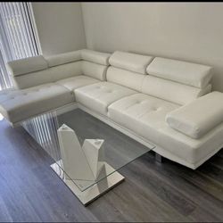 WHITE LEATHER SECTIONAL 😍😍😍 Modern Style