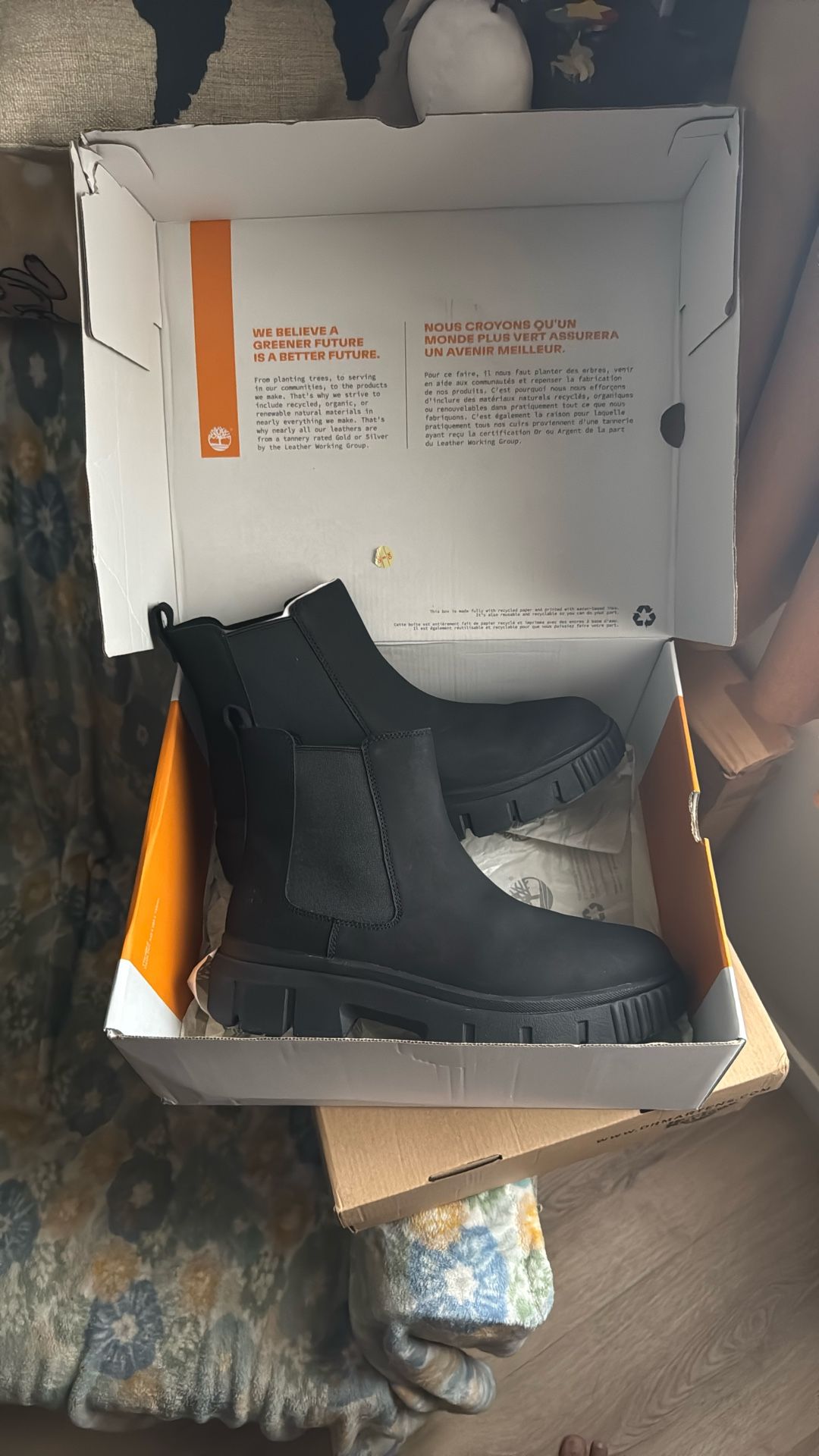 Timberlands Greyfield Chelsea Boot Black Nubuck Size 11