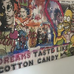 Simpsons, A$AP Rocky Canvas Candy Painting “cv-1054” Open To Trades Send Offers 