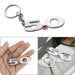 New Chrome 5.0 Keychain For Mustang GT Car Emblem Styling Key chain Fob Ring
