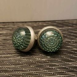 Vintage NOS Glo-Brite Plate Reflectors - Screw backs - Green Rounded Collectibles