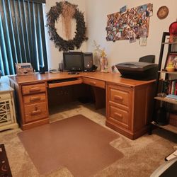 Oak Corner Office Desk