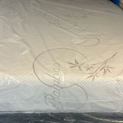 Cal King Bamboo Memory Foam Plush W/ Free Box springs 