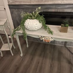 Chalk Paint Side Table/ Tiny Plant Stand