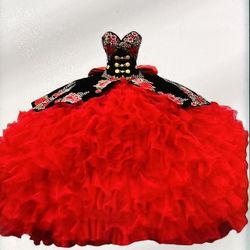 Quinceanera Black, Red &Gold