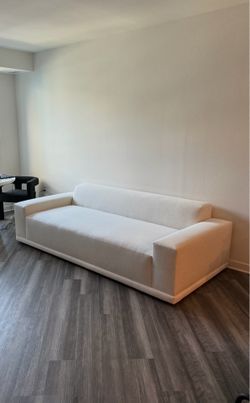 CB2 - Faible 99" White Performance Deep Depth Fabric Sofa - Crate & Barrell