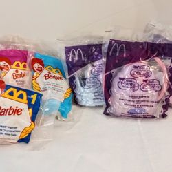 1990s Lot Of 7 McDonalds Happy Meal (4) BARBIE DOLL & (3) 2005 MAGIC OF PEGASUS
